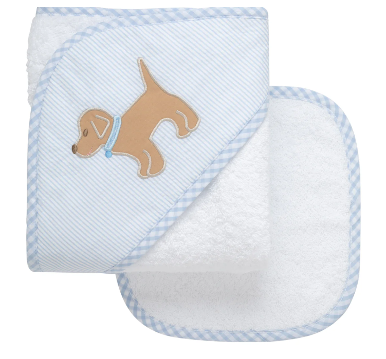 3 Marthas Hooded Towel & Washcloth Set (Appliqué Styles)